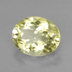 3.80カラットの天然レモンクォーツ（11.2×9.1 mm・オーバルカット）