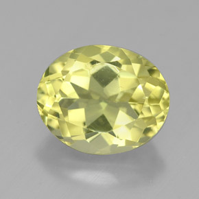 3.75カラットの天然レモンクォーツ（11.1×9.1 mm・オーバルカット）