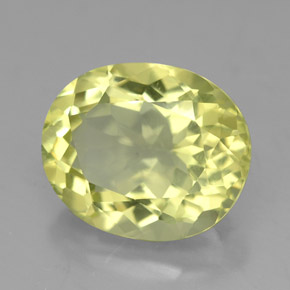 4.59カラットの天然レモンクォーツ（12.1×10.1 mm・オーバルカット）