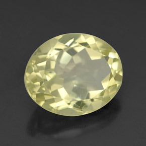 3.31カラットの天然レモンクォーツ（11.1×9.1 mm・オーバルカット）