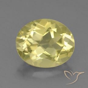 3.49ct 天然 非常に薄い黄色 石英, 楕円形, VVS-VS