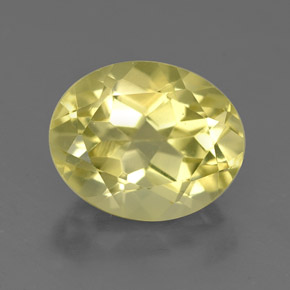 3.65カラットの天然レモンクォーツ（11.1×9.1 mm・オーバルカット）