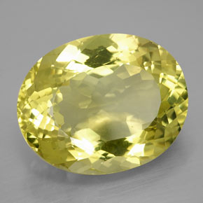 28.91カラットの天然レモンクォーツ（23.3×18.6 mm・オーバルカット）
