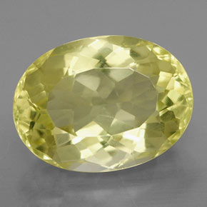 9.45カラットの天然レモンクォーツ（16.2×12.1 mm・オーバルカット）