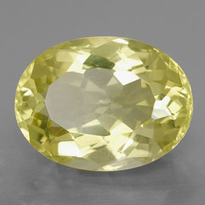 9.45カラットの天然レモンクォーツ（16.2×12.1 mm・オーバルカット）