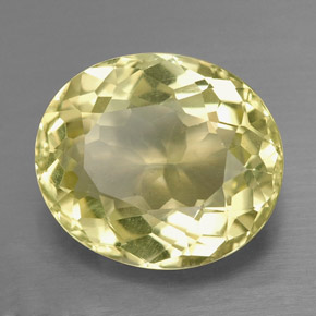 6.82カラットの天然レモンクォーツ（14.1×12 mm・オーバルカット）