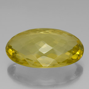 82.06カラットの天然レモンクォーツ（37.2×24.1 mm・オーバルカット）