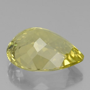 12.39カラットの天然レモンクォーツ（18.8×14.6 mm・洋梨の形）