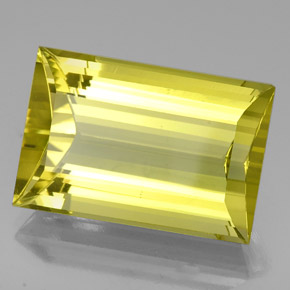 33.64カラットの天然レモンクォーツ（24.5×16.4 mm・バゲット）