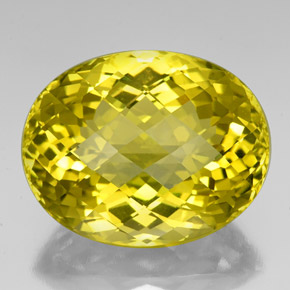 84.87カラットの天然レモンクォーツ（32.4×25.6 mm・オーバルカット）