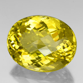 84.87カラットの天然レモンクォーツ（32.4×25.6 mm・オーバルカット）