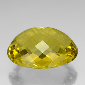 84.87カラットの天然レモンクォーツ（32.4×25.6 mm・オーバルカット）