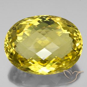 100.70ct 天然 リッチイエロー 石英, 楕円形, VVS