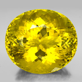 320.20カラットの天然レモンクォーツ（45.4×40.1 mm・オーバルカット）