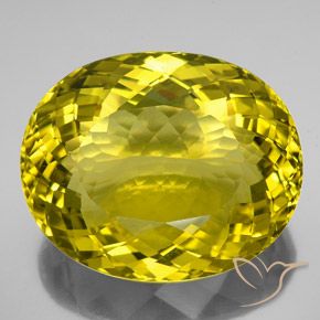 122.85ct 天然 ミディアムダークイエロー 石英, 楕円形, VVS