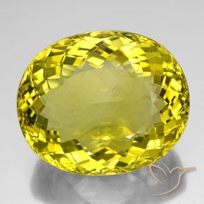 171.65ct 天然 パイナップルイエロー 石英, 楕円形, VVS-VS