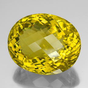 142.90カラットの天然レモンクォーツ（36.7×30.3 mm・オーバルカット）