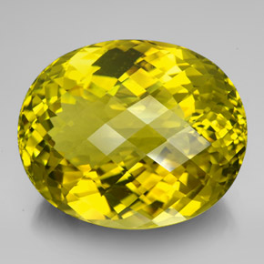 223.35カラットの天然レモンクォーツ（42.6×34.8 mm・オーバルカット）