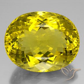 189.25ct 天然 リッチイエロー 石英, 楕円形, VVS