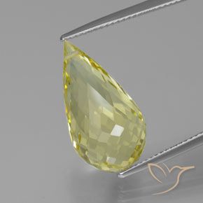 13.13ct 天然 ライトイエロー 石英, ブリオレット, VVS