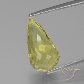 12.58ct 天然 ライトイエロー 石英, ブリオレット, VVS