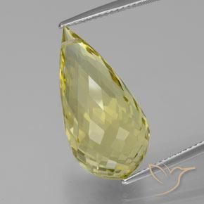 17.36ct 天然 ライトイエロー 石英, ブリオレット, VVS-VS
