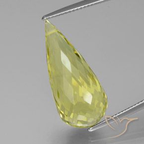 17.36ct 天然 ライトイエロー 石英, ブリオレット, VS