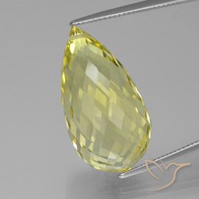 34.21ct 天然 薄いパイナップルイエロー 石英, ブリオレット, VVS