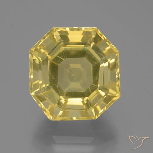 13.70ct 天然 ライトイエロー 石英, エメラルドカット, VVS-VS
