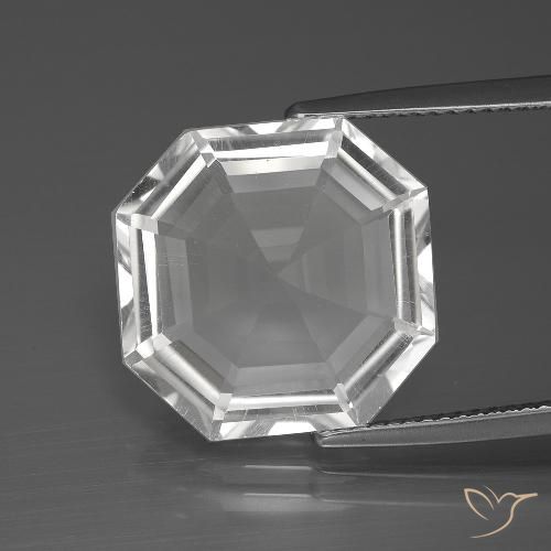 10.45ct 天然 クリアホワイト 石英, エメラルドカット, VVS