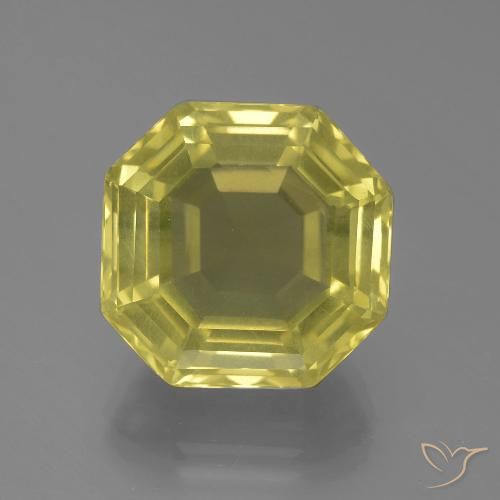 14.91ct 天然 薄いイエロー 石英, エメラルドカット, VVS-VS