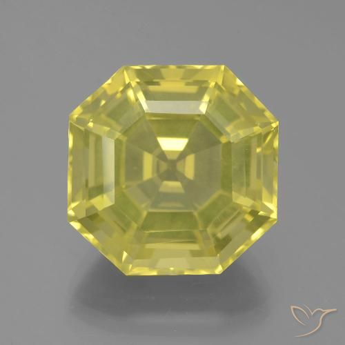 16.31ct 天然 ミディアム薄いイエロー 石英, エメラルドカット, VVS