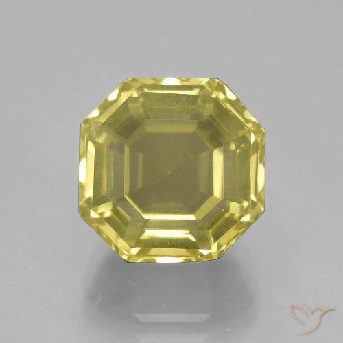 8.86ct 天然 薄いイエロー 石英, エメラルドカット, VVS