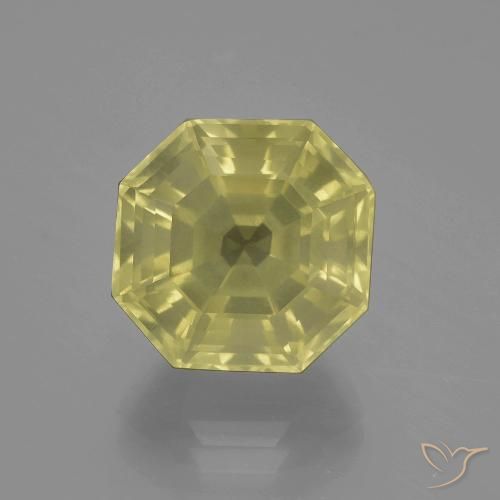 10.06ct 天然 薄いイエロー 石英, エメラルドカット, VS
