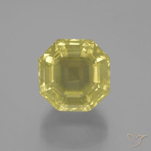 9.99ct 天然 ミディアムイエロー 石英, エメラルドカット, VS