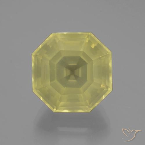 11.10ct 天然 ラグナイエロー 石英, エメラルドカット, VS