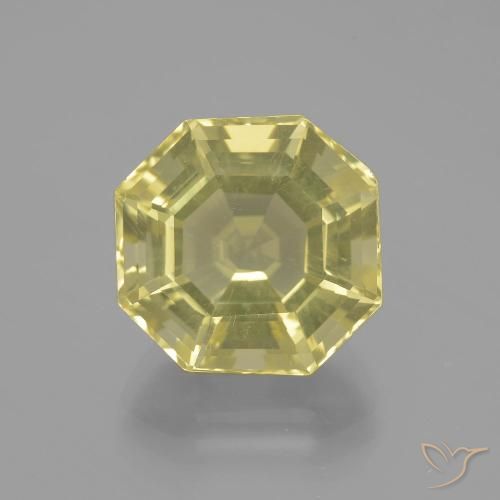 9.55ct 天然 ラグナイエロー 石英, エメラルドカット, VVS