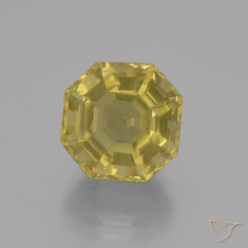 9.41ct 天然 ディジョンイエロー 石英, エメラルドカット, VS