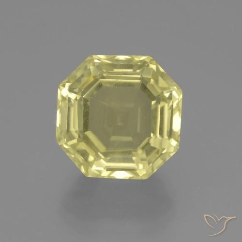 5.57ct 天然 ラグナイエロー 石英, エメラルドカット, VVS