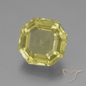 7.70カラットの天然ラグナイエロー石英、八角形 / エメラルドカット、VVS