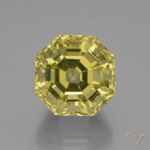 16.49ct 天然 ミディアム薄いイエロー 石英, エメラルドカット, VVS-VS