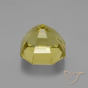 16.49カラットの天然ミディアム薄いイエロー石英、八角形 / エメラルドカット、VVS-VS
