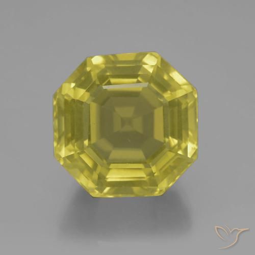 19.09ct 天然 ミディアムイエロー 石英, エメラルドカット, VVS-VS
