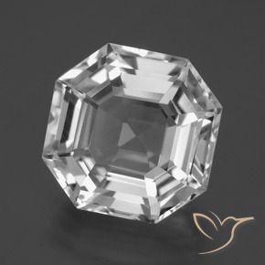 11.00カラットの天然クリアホワイト石英、八角形 / エメラルドカット、VVS-VS