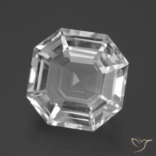 11.03ct 天然 クリアホワイト 石英, エメラルドカット, VVS-VS
