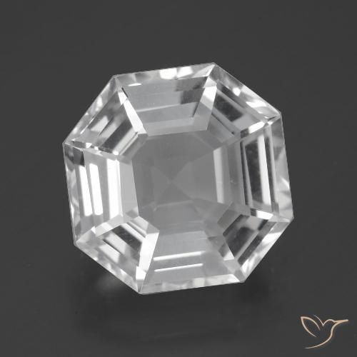 10.64ct 天然 クリアホワイト 石英, エメラルドカット, VVS