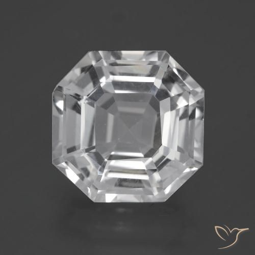 10.26ct 天然 クリアホワイト 石英, エメラルドカット, VVS
