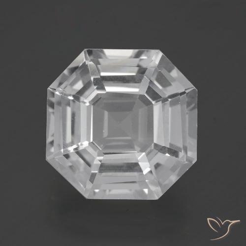 10.02ct 天然 クリアホワイト 石英, エメラルドカット, VVS