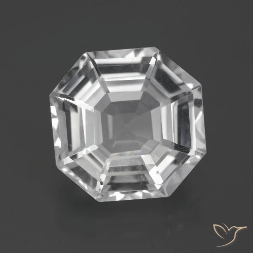 9.73ct 天然 クリアホワイト 石英, エメラルドカット, VVS-VS