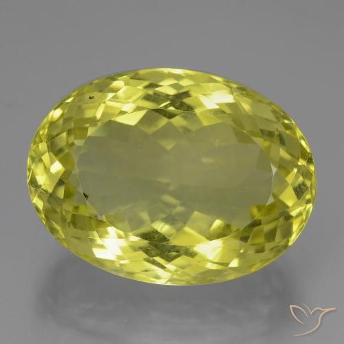 24.36ct 天然 ミディアムイエロー 石英, 楕円形, VVS